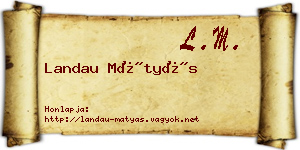 Landau Mátyás névjegykártya
